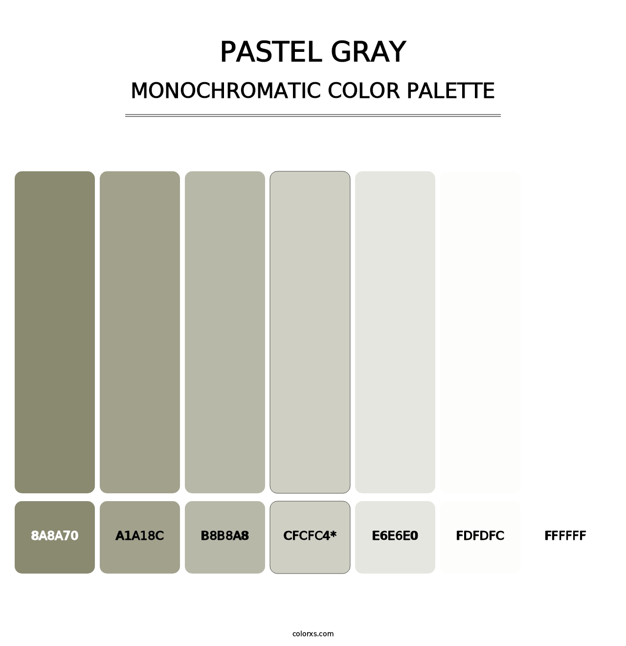 Pastel Gray - Monochromatic Color Palette