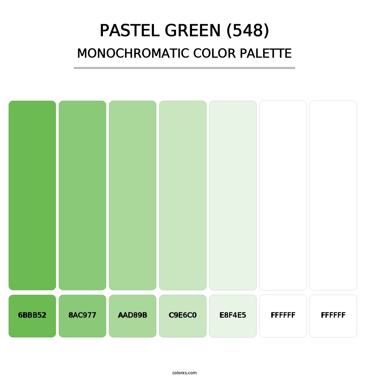 Pastel Green (548) - Monochromatic Color Palette