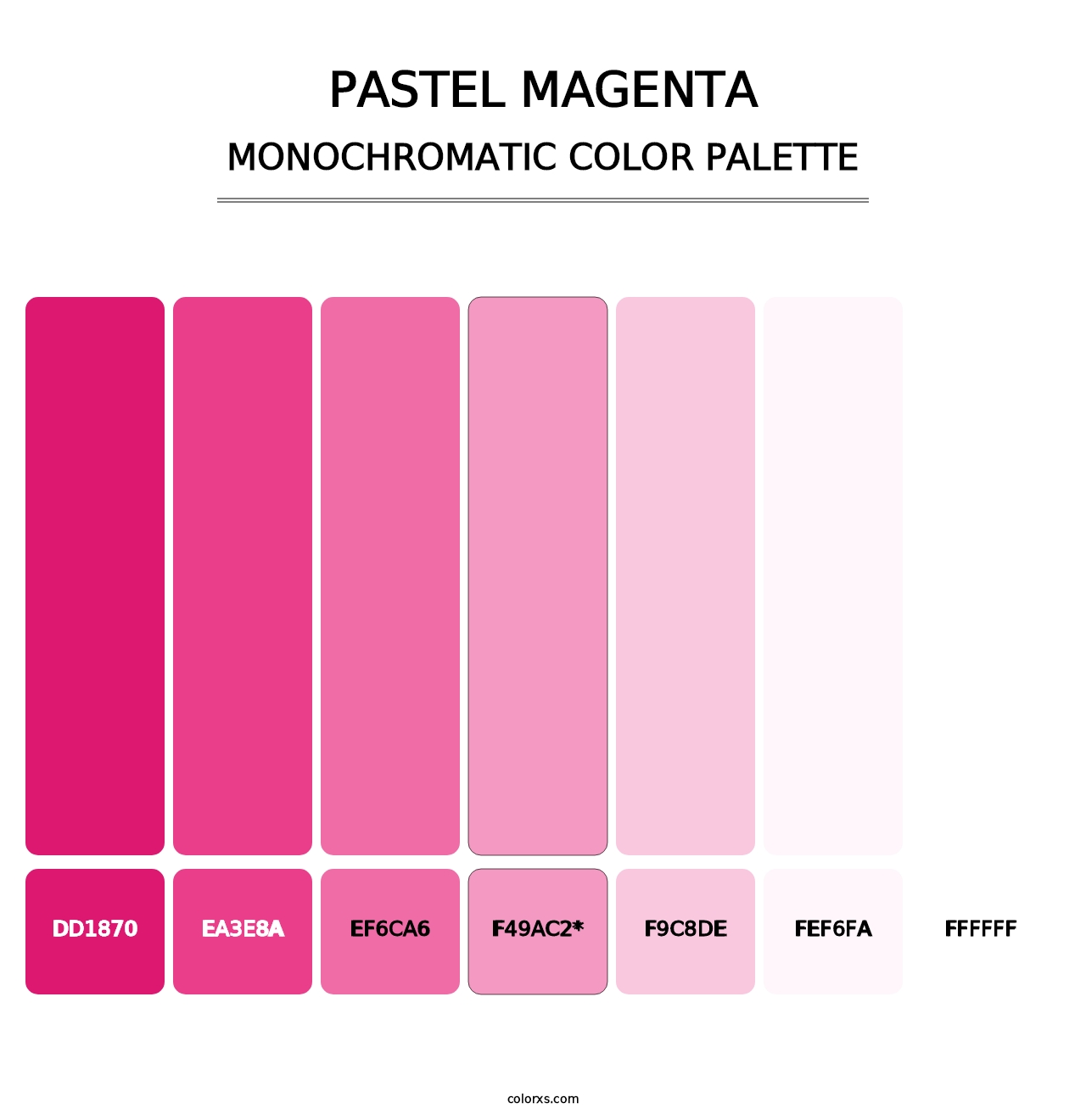 Pastel Magenta - Monochromatic Color Palette
