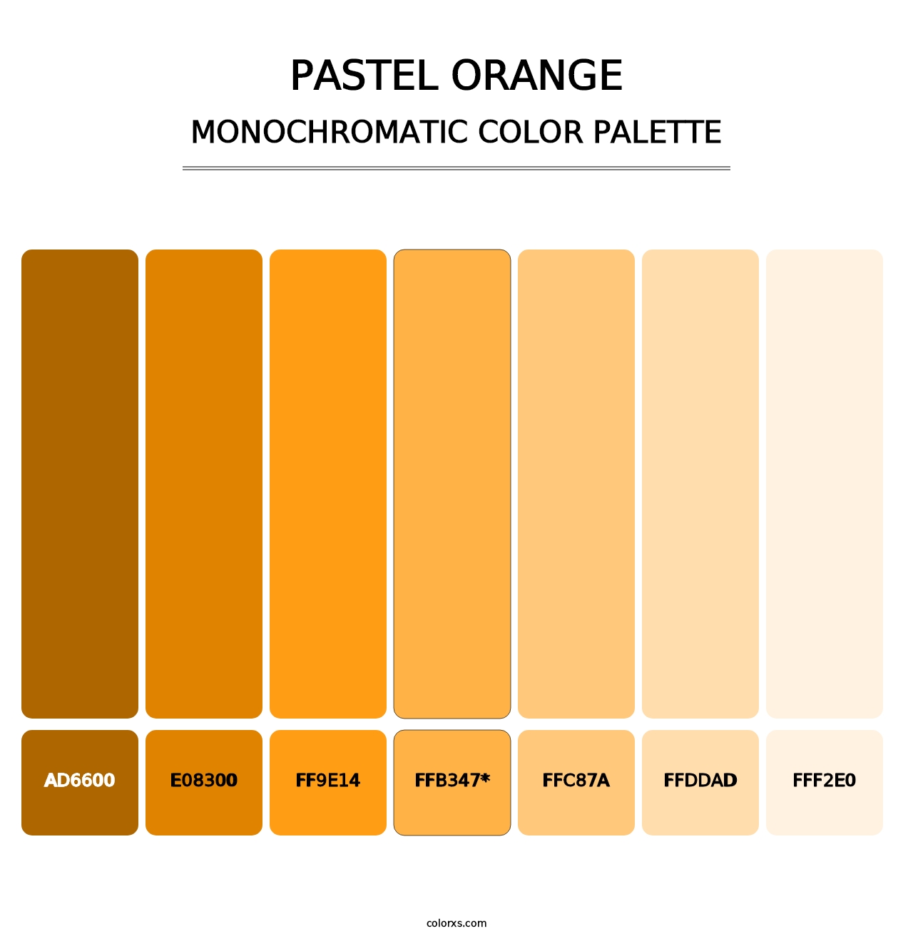 Pastel Orange - Monochromatic Color Palette