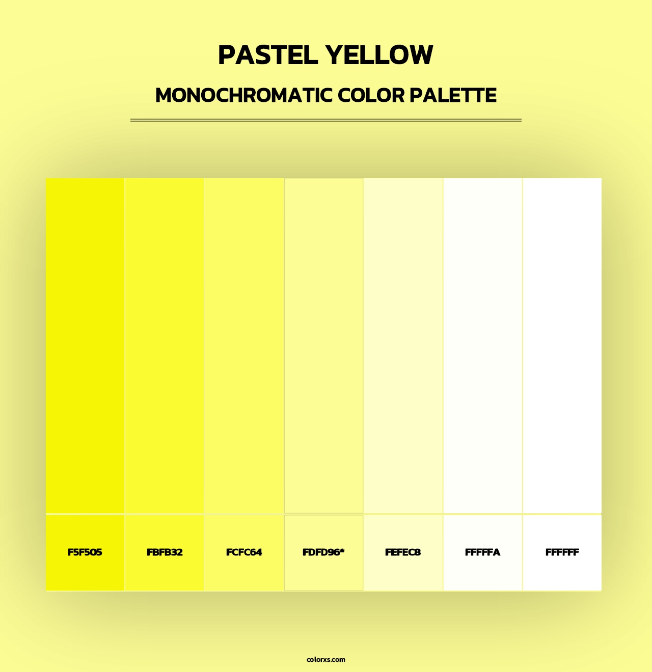 Pastel Yellow - Monochromatic Color Palette