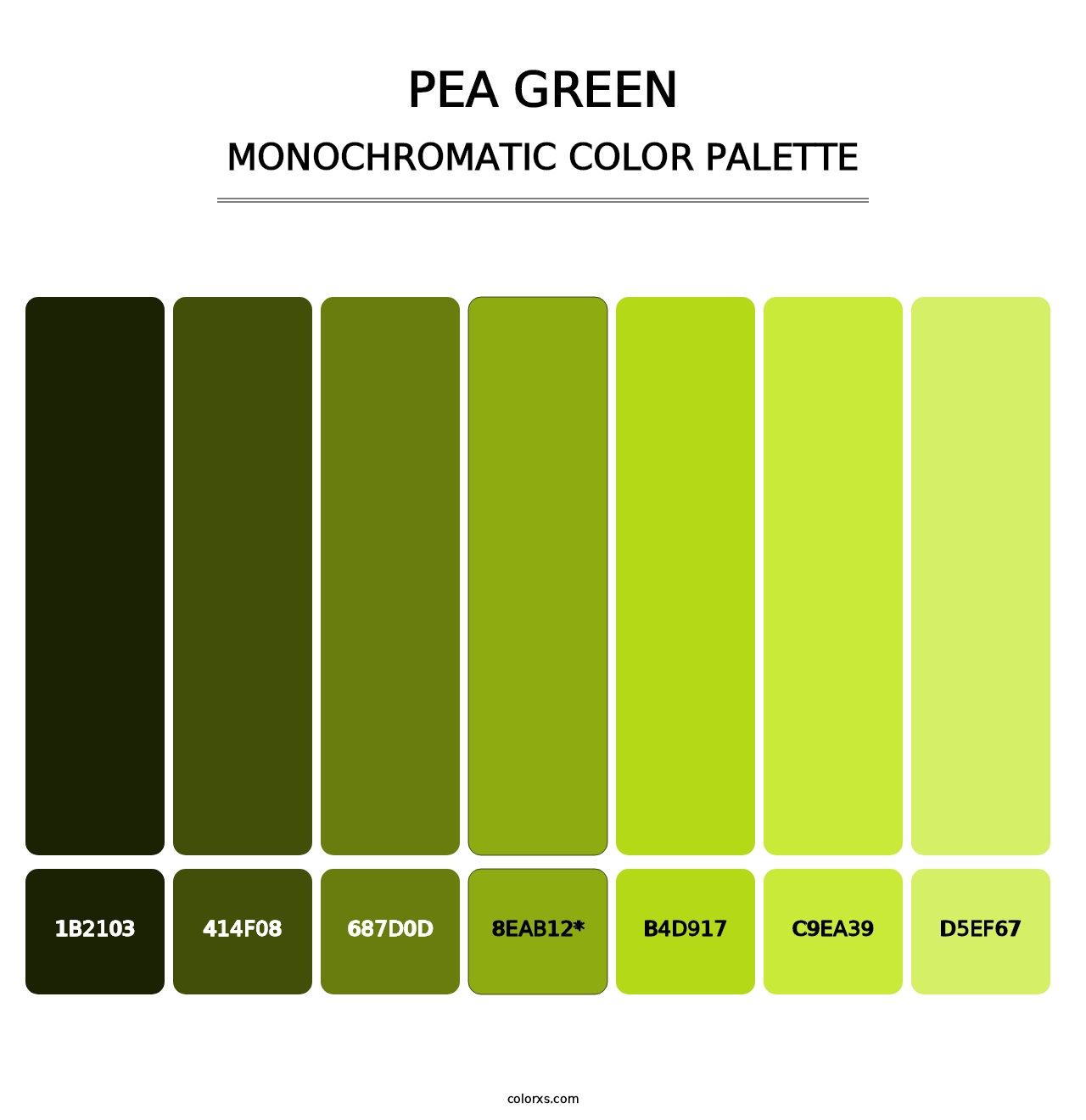 Pea Green - Monochromatic Color Palette