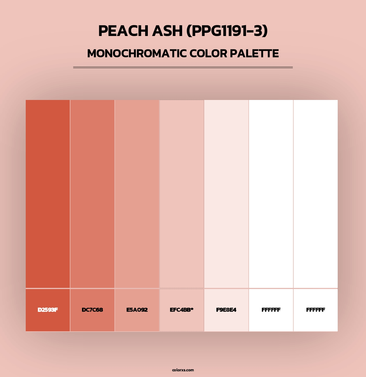 Peach Ash (PPG1191-3) - Monochromatic Color Palette