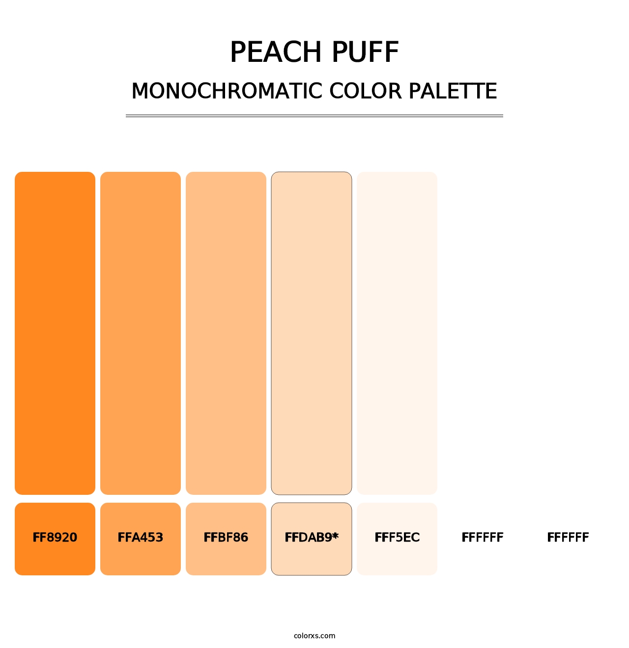 Peach Puff - Monochromatic Color Palette