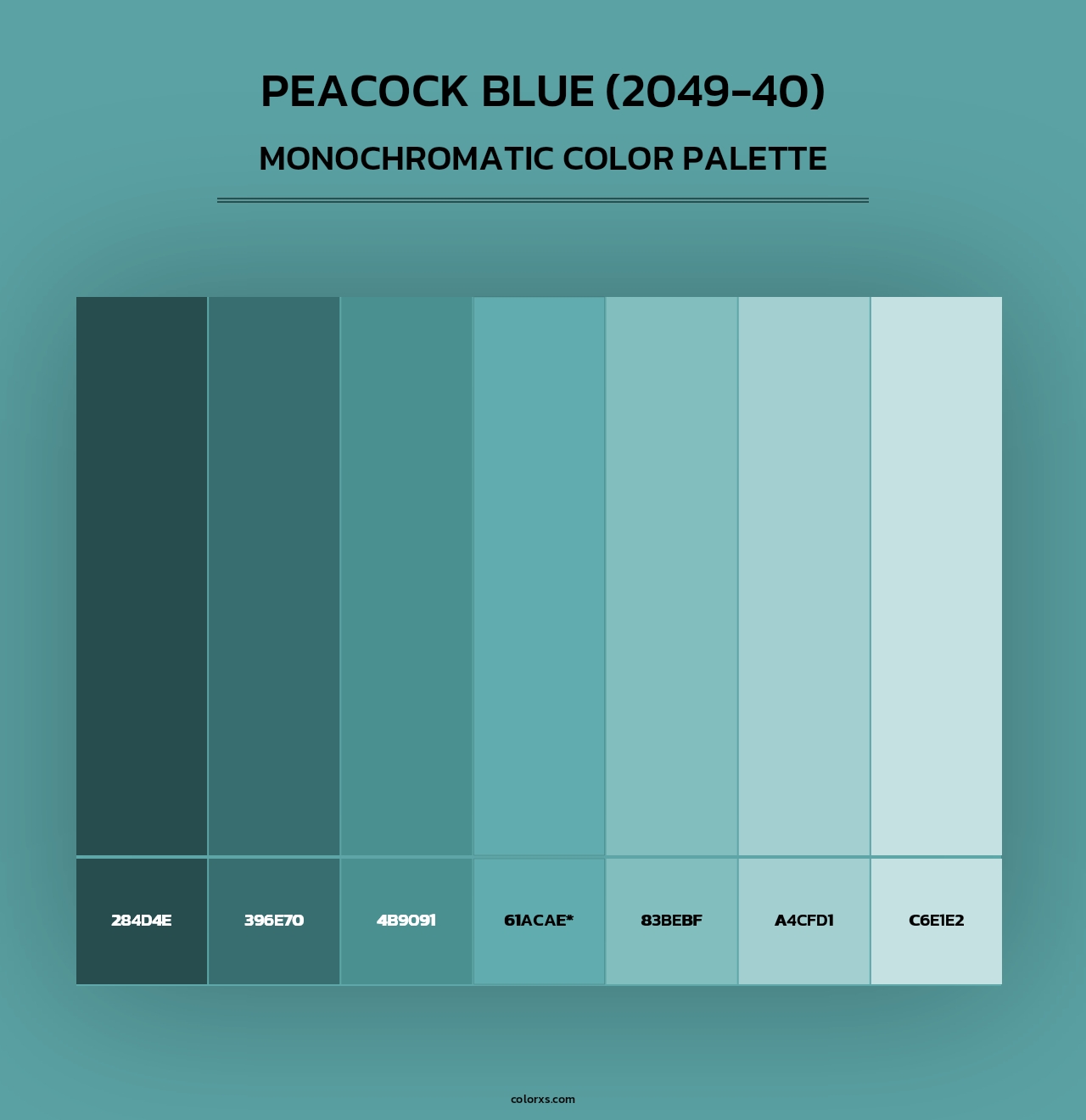 Peacock Blue (2049-40) - Monochromatic Color Palette