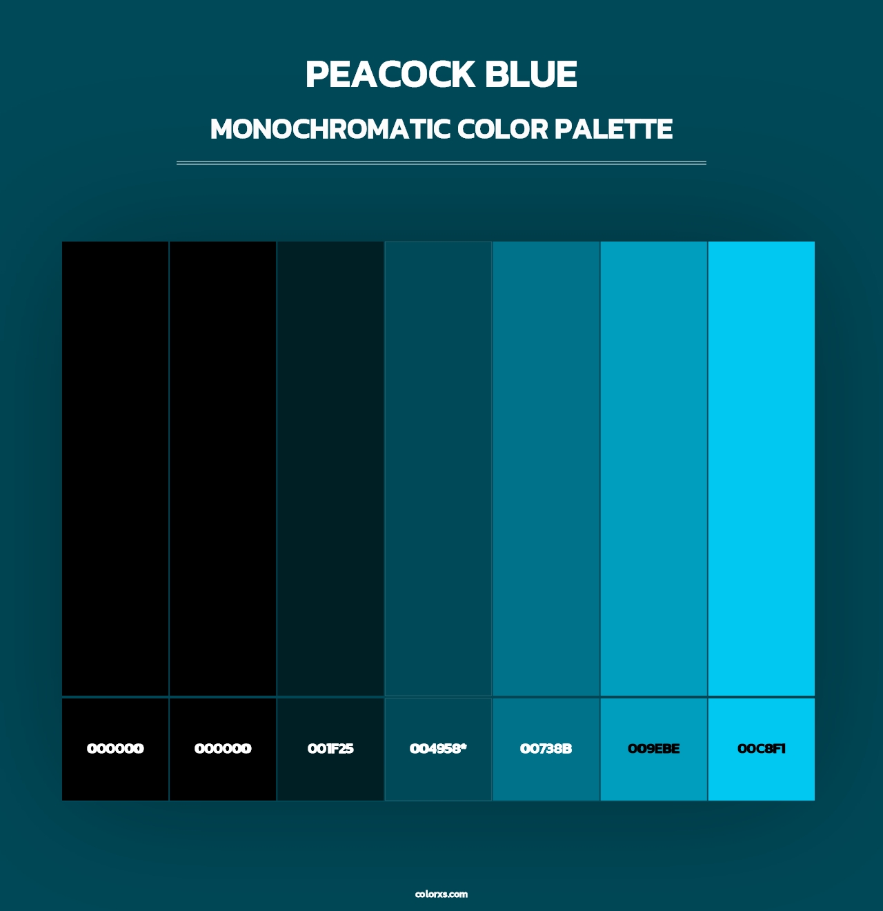 Peacock Blue - Monochromatic Color Palette