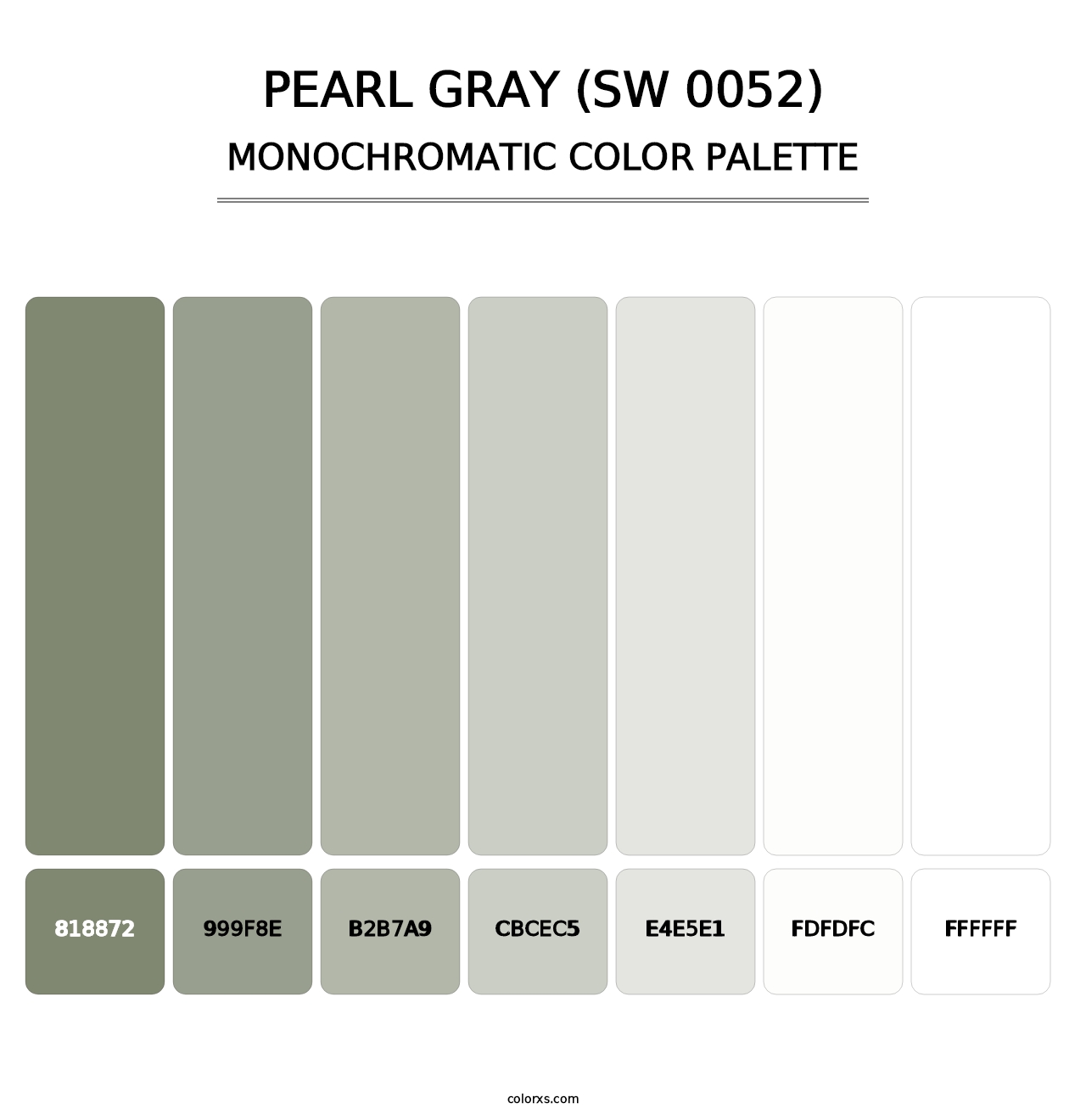 Pearl Gray (SW 0052) - Monochromatic Color Palette