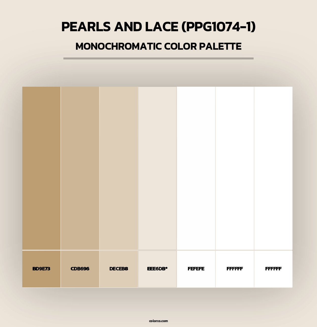 Pearls And Lace (PPG1074-1) - Monochromatic Color Palette