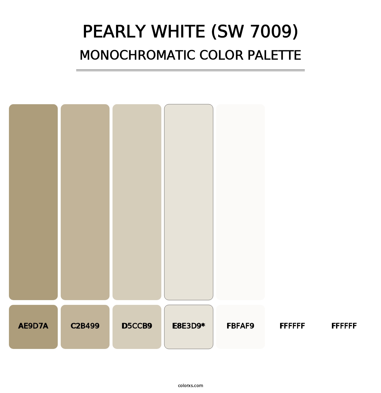 Pearly White (SW 7009) - Monochromatic Color Palette