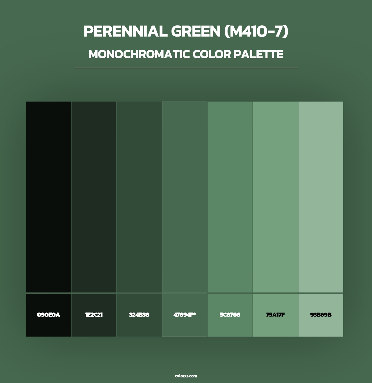 Perennial Green (M410-7) - Monochromatic Color Palette