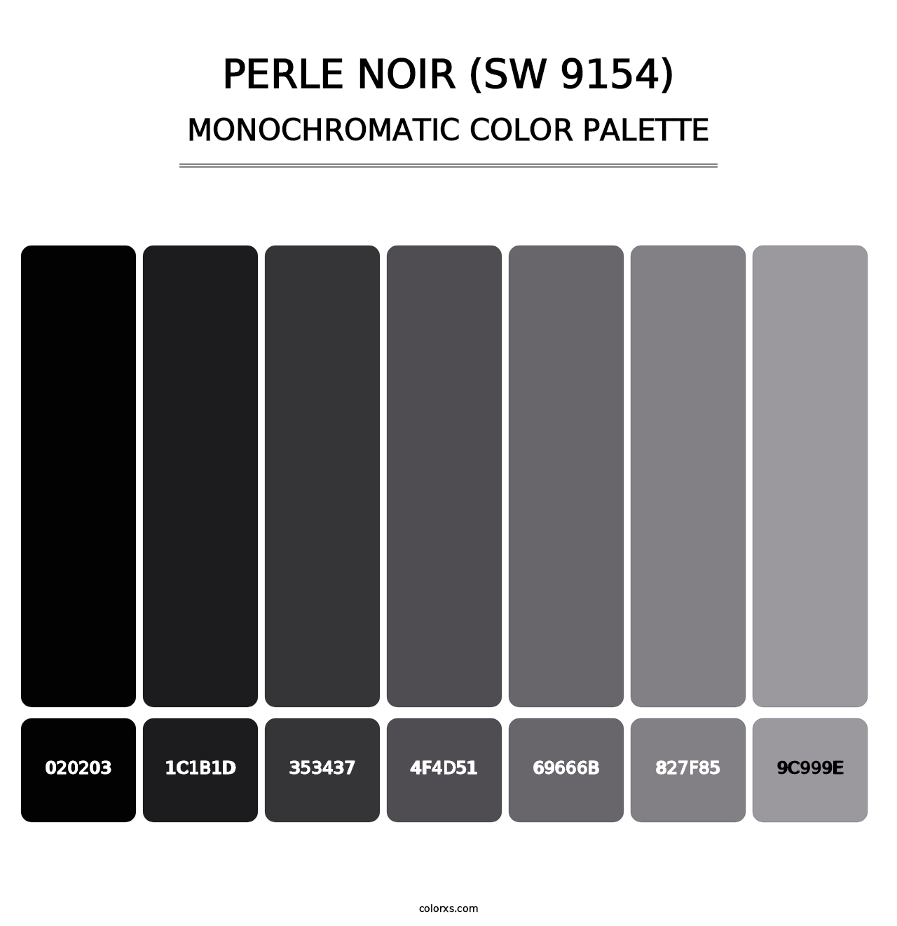 Perle Noir (SW 9154) - Monochromatic Color Palette