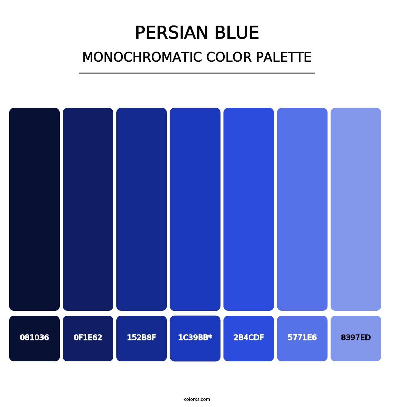 Persian Blue - Monochromatic Color Palette