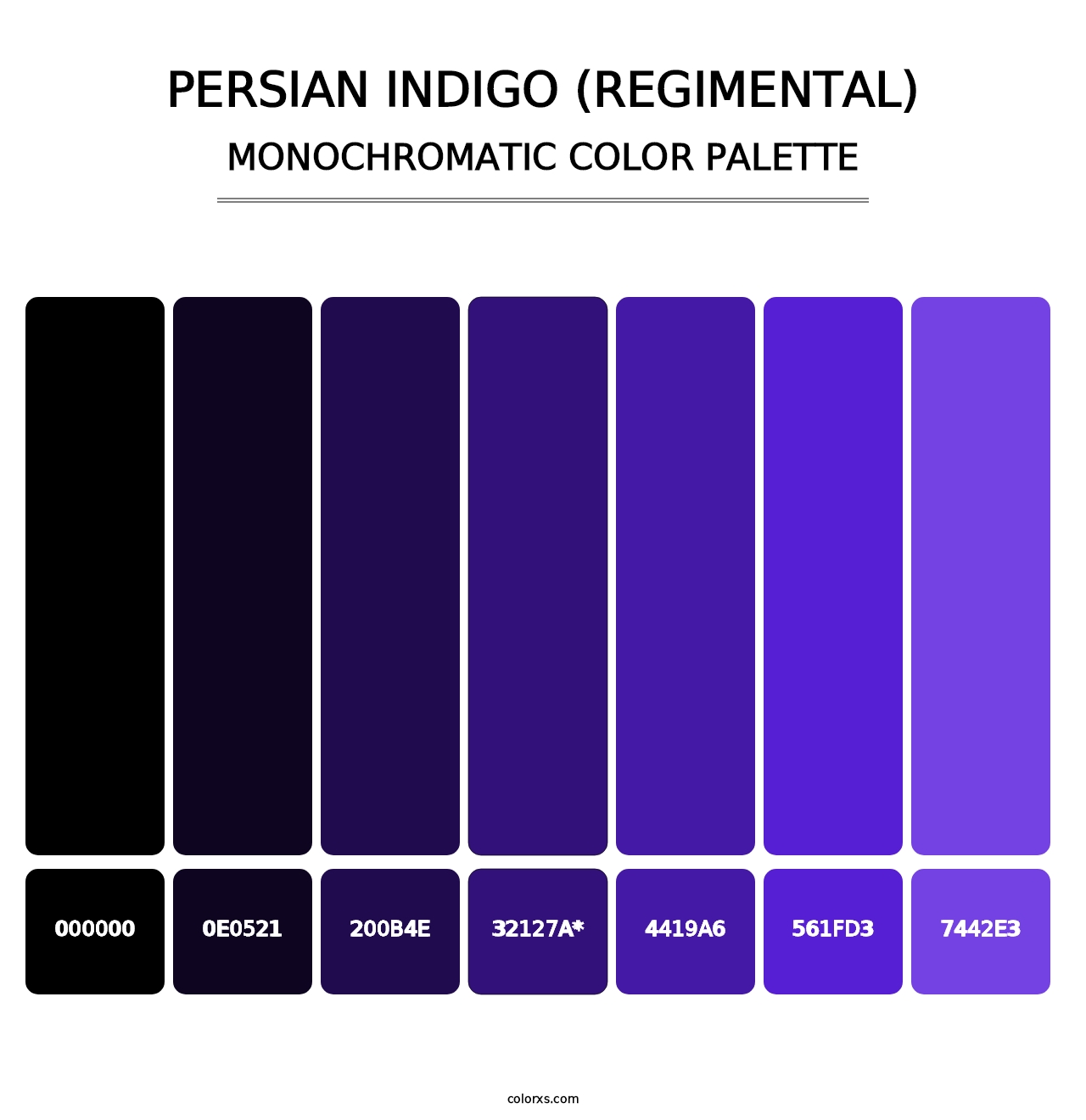 Persian Indigo (Regimental) - Monochromatic Color Palette