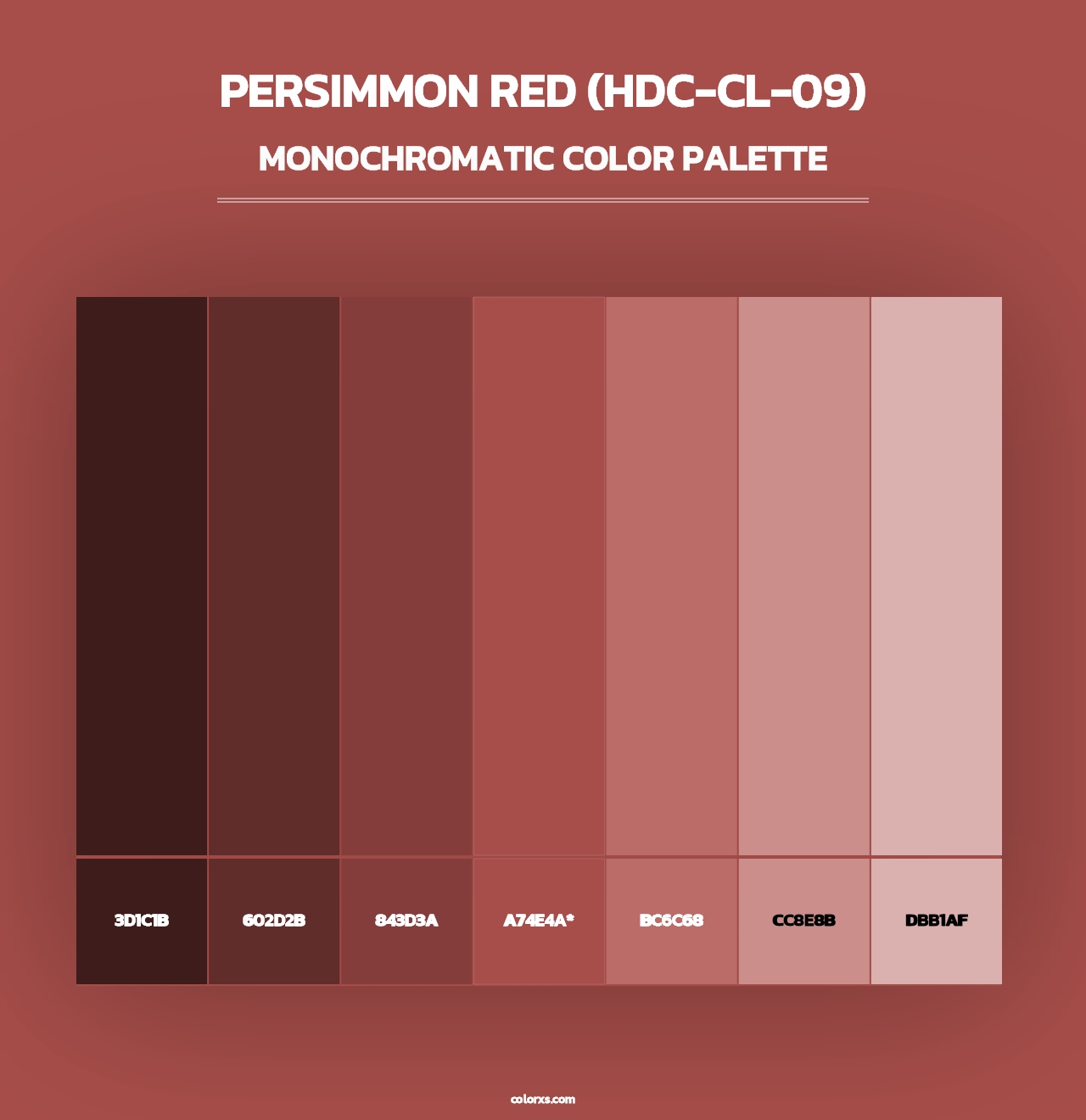 Persimmon Red (HDC-CL-09) - Monochromatic Color Palette