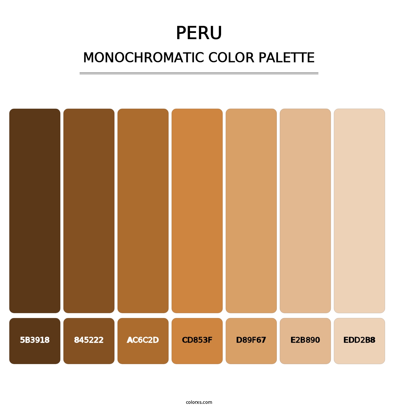 Peru - Monochromatic Color Palette