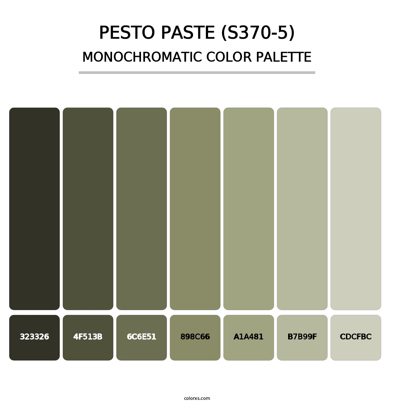 Pesto Paste (S370-5) - Monochromatic Color Palette