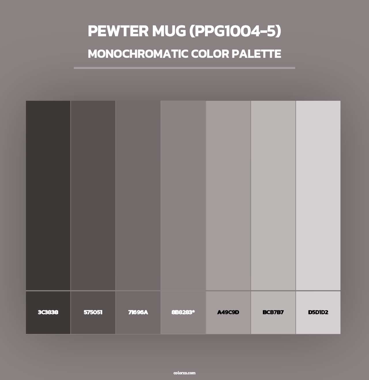 Pewter Mug (PPG1004-5) - Monochromatic Color Palette