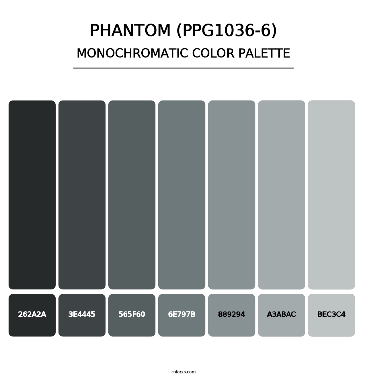 Phantom (PPG1036-6) - Monochromatic Color Palette