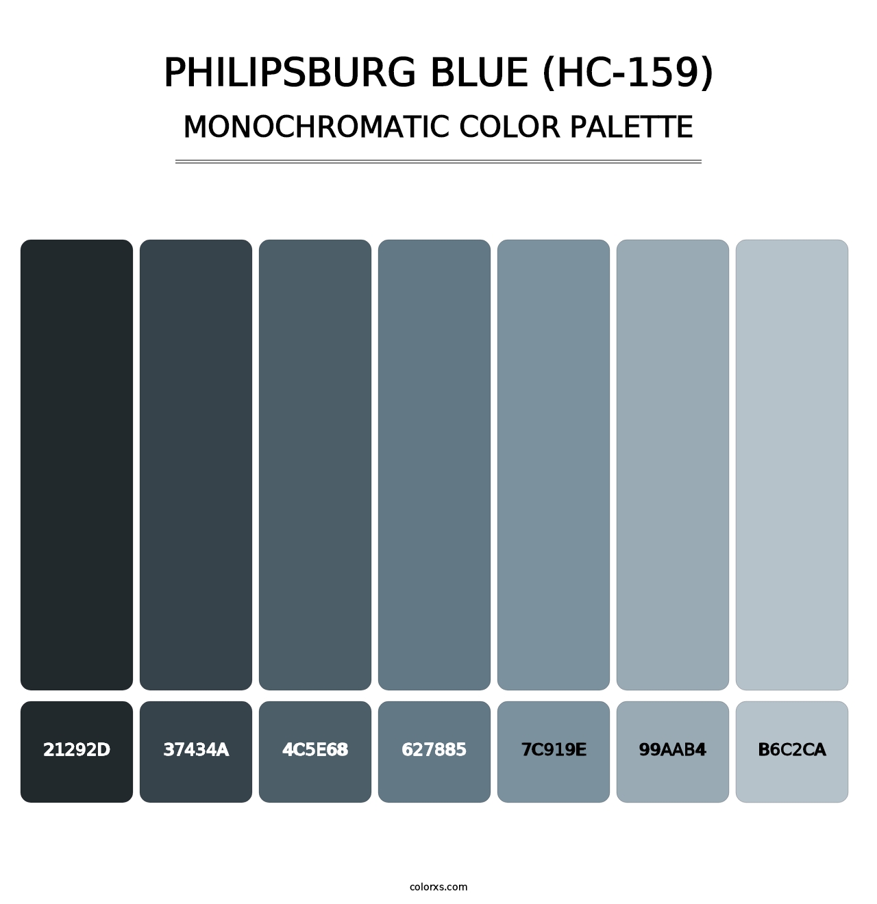 Philipsburg Blue (HC-159) - Monochromatic Color Palette