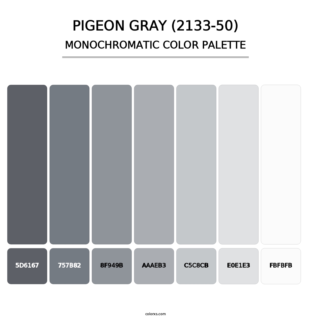 Pigeon Gray (2133-50) - Monochromatic Color Palette