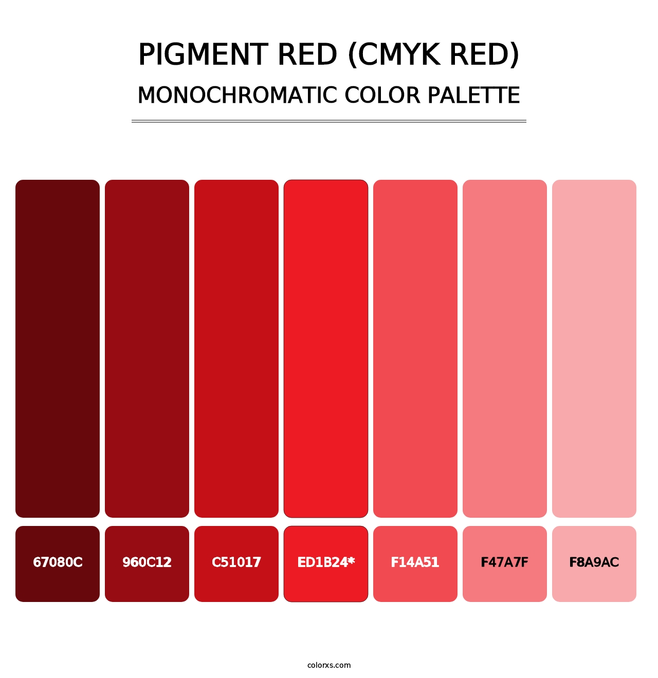 Pigment Red (CMYK Red) - Monochromatic Color Palette