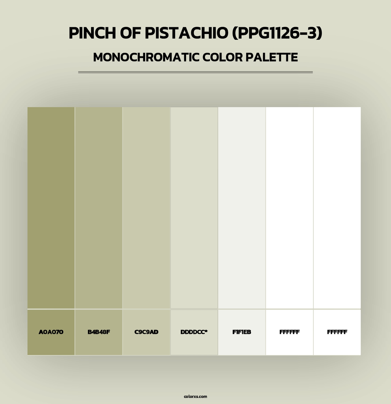 Pinch Of Pistachio (PPG1126-3) - Monochromatic Color Palette