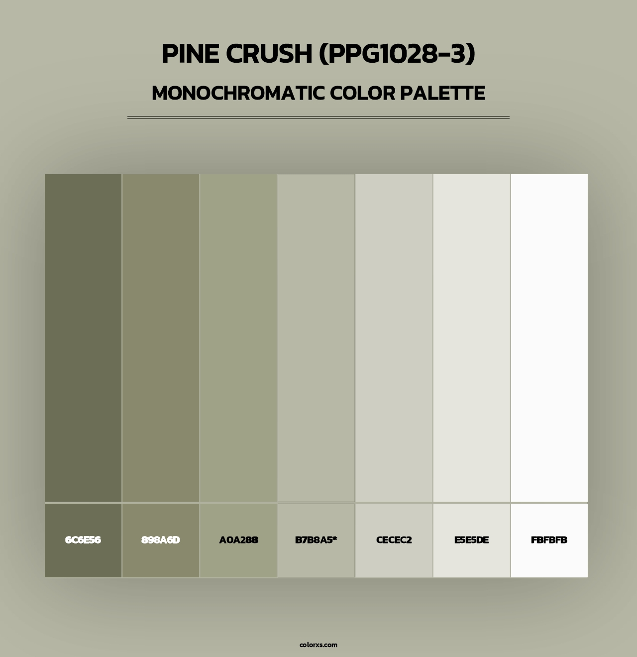 Pine Crush (PPG1028-3) - Monochromatic Color Palette