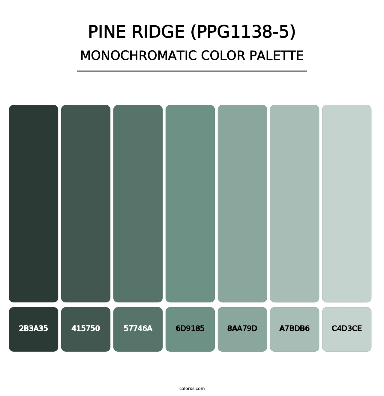 Pine Ridge (PPG1138-5) - Monochromatic Color Palette