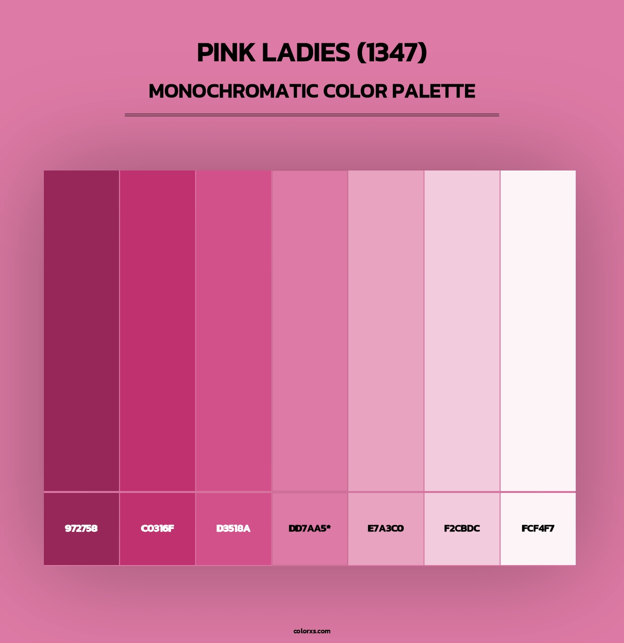 Pink Ladies (1347) - Monochromatic Color Palette