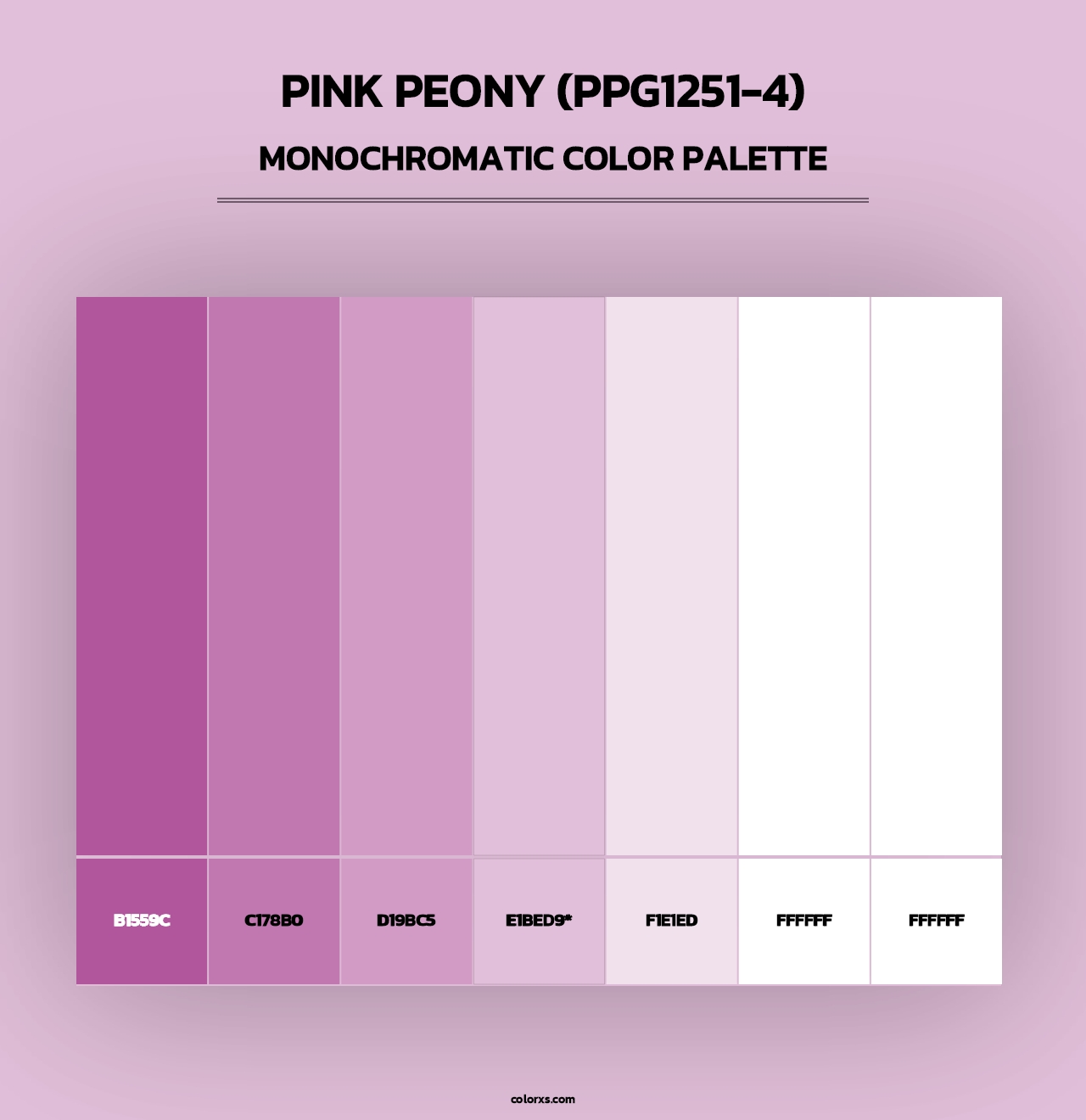 Pink Peony (PPG1251-4) - Monochromatic Color Palette