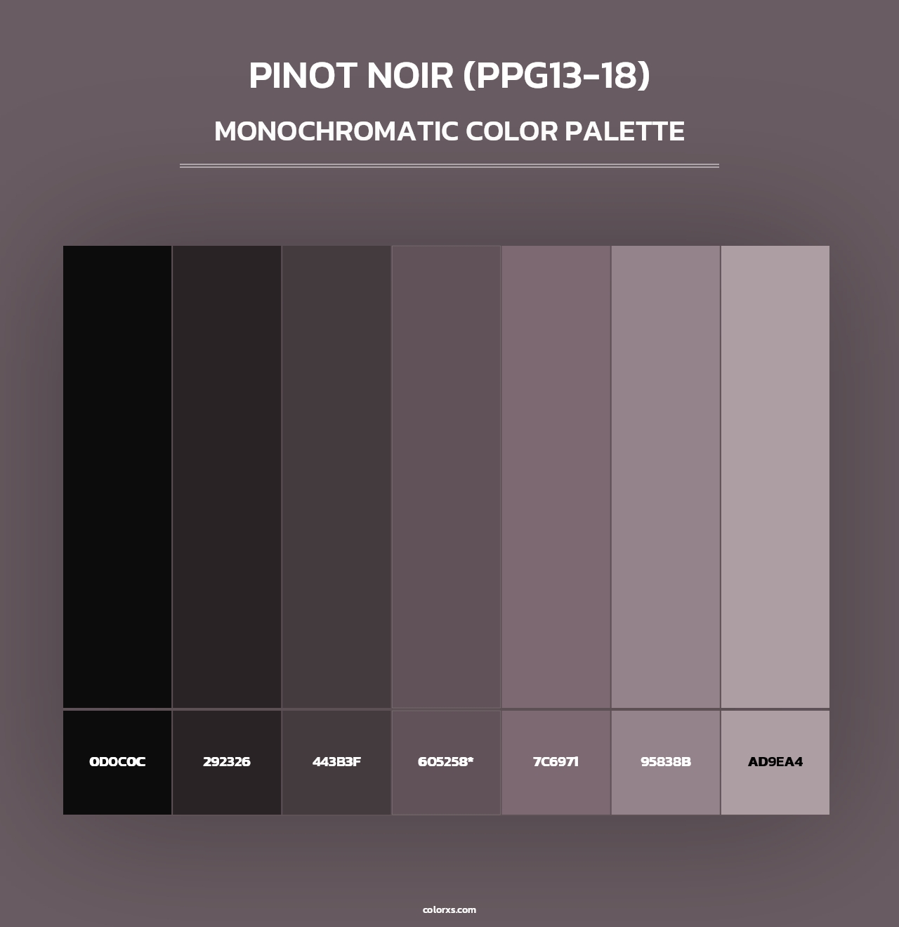 Pinot Noir (PPG13-18) - Monochromatic Color Palette