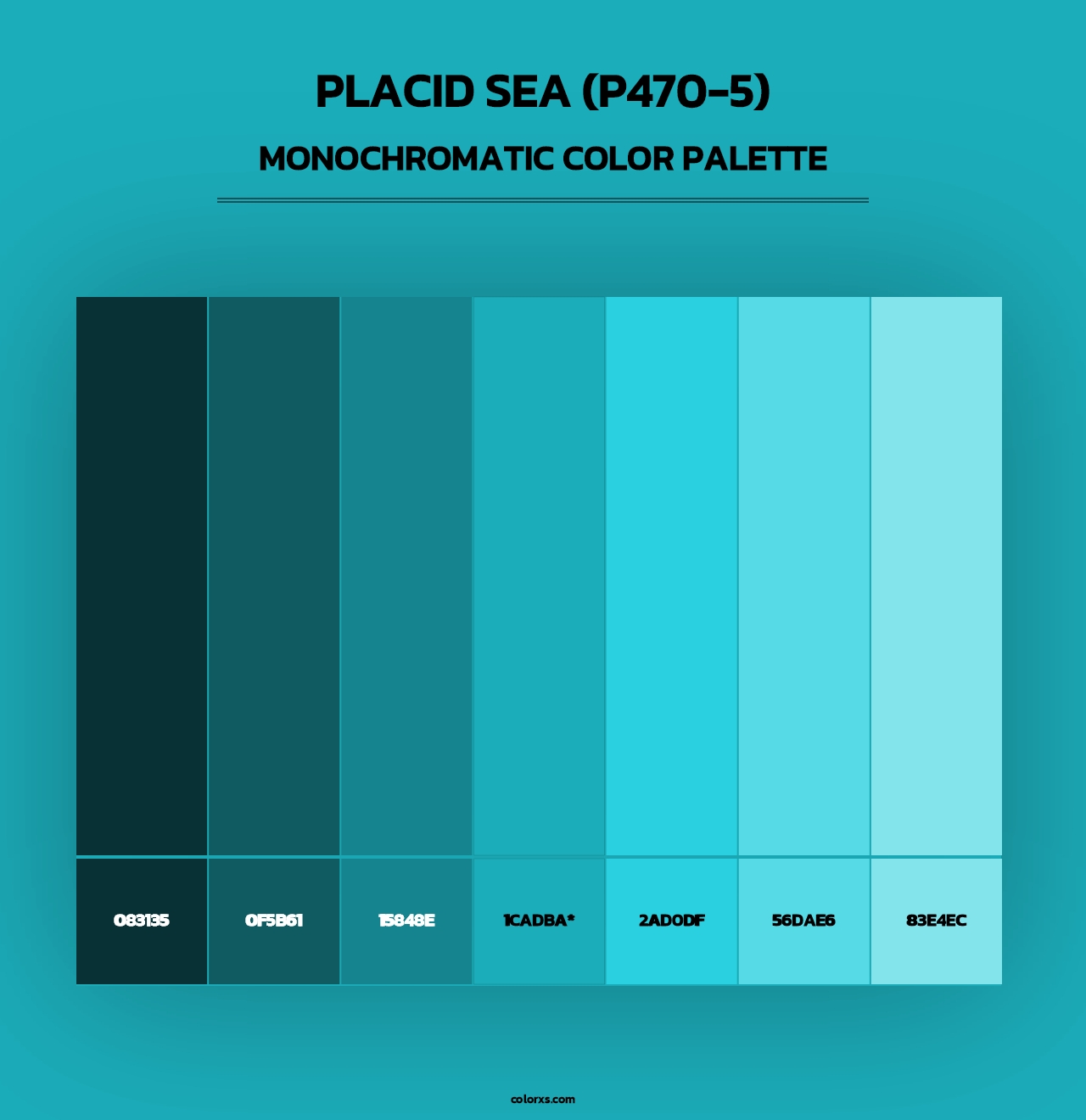 Placid Sea (P470-5) - Monochromatic Color Palette