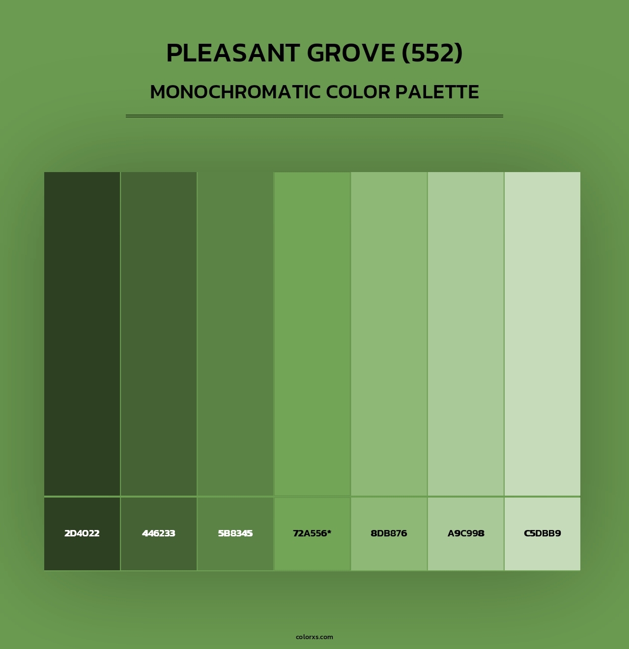 Pleasant Grove (552) - Monochromatic Color Palette