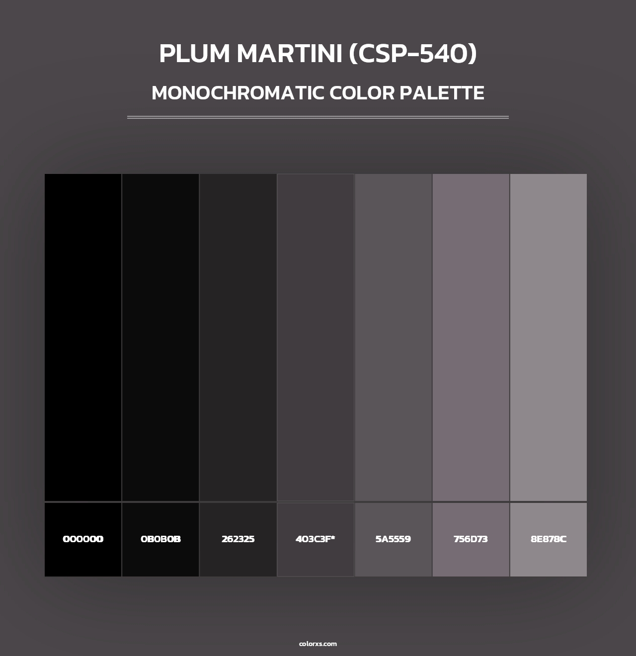 Plum Martini (CSP-540) - Monochromatic Color Palette
