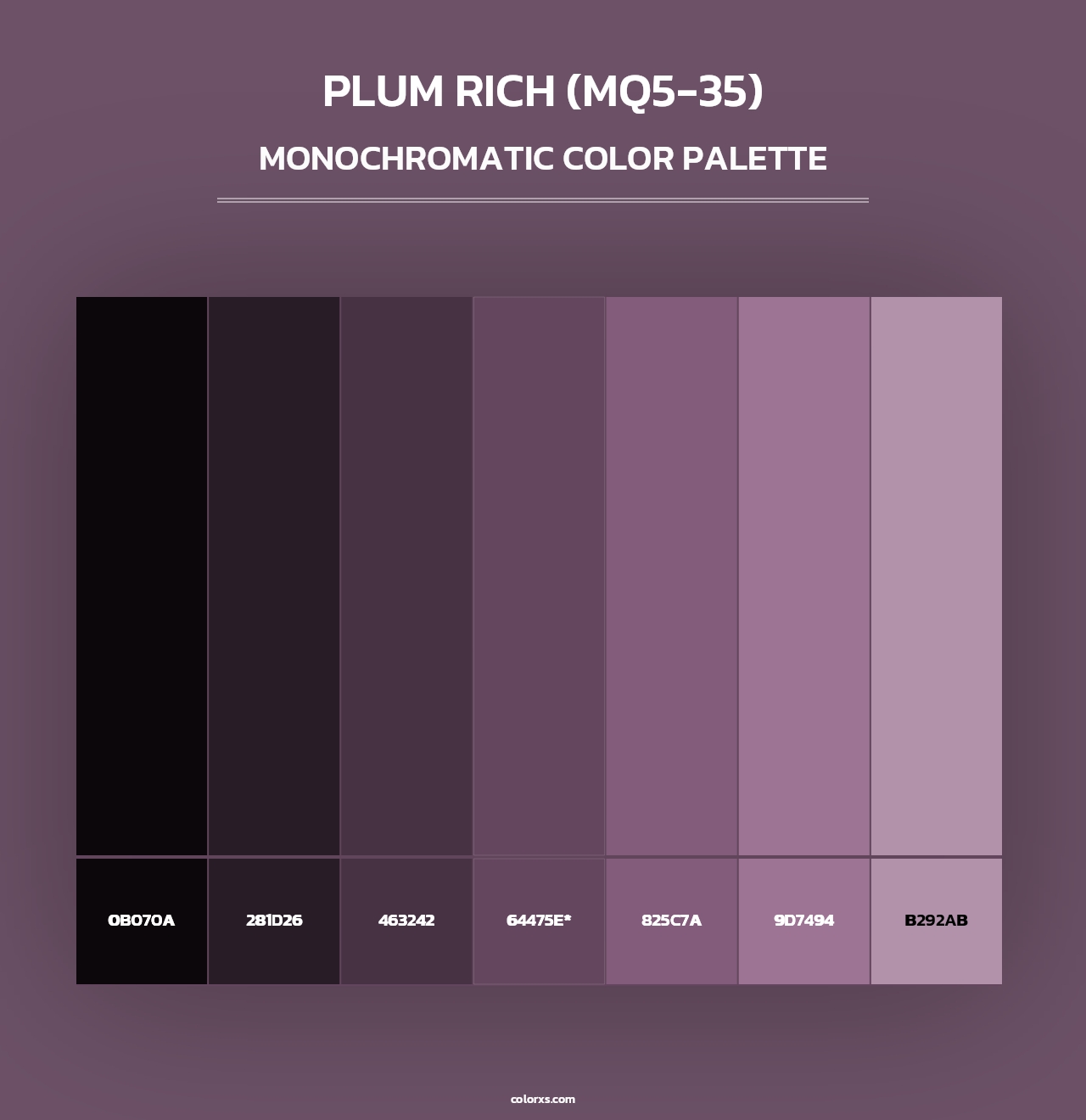 Plum Rich (MQ5-35) - Monochromatic Color Palette