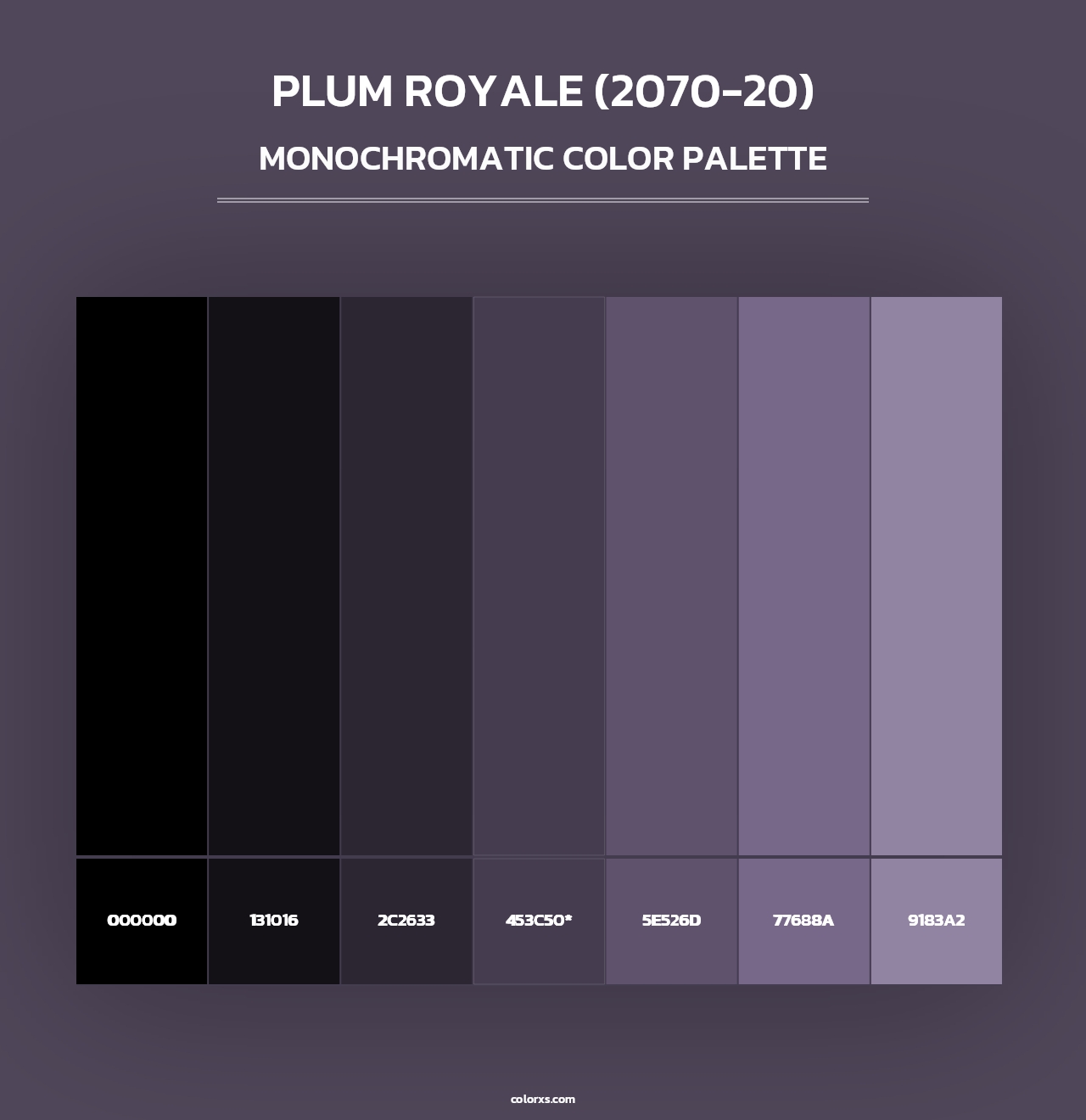 Plum Royale (2070-20) - Monochromatic Color Palette