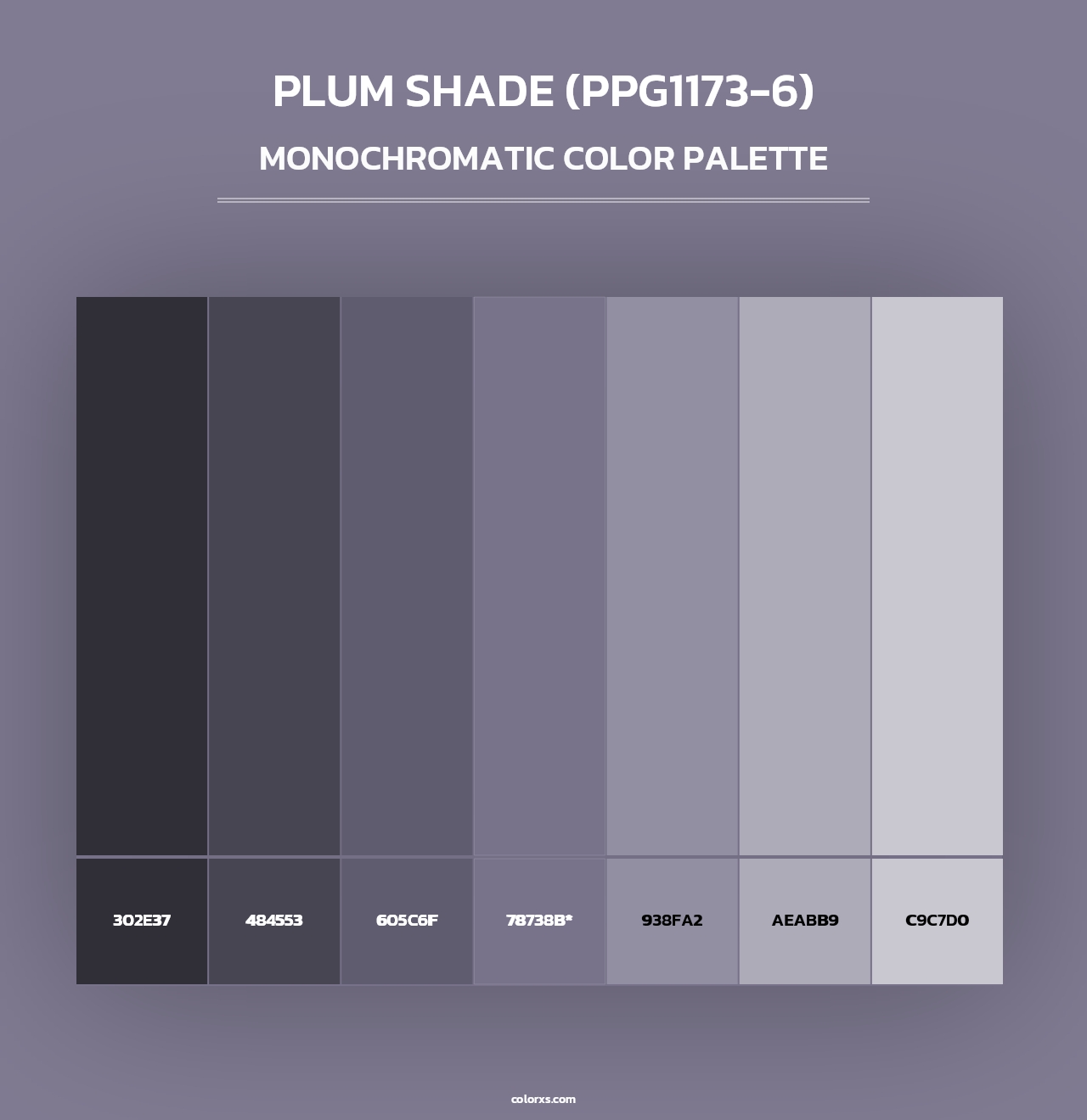 Plum Shade (PPG1173-6) - Monochromatic Color Palette