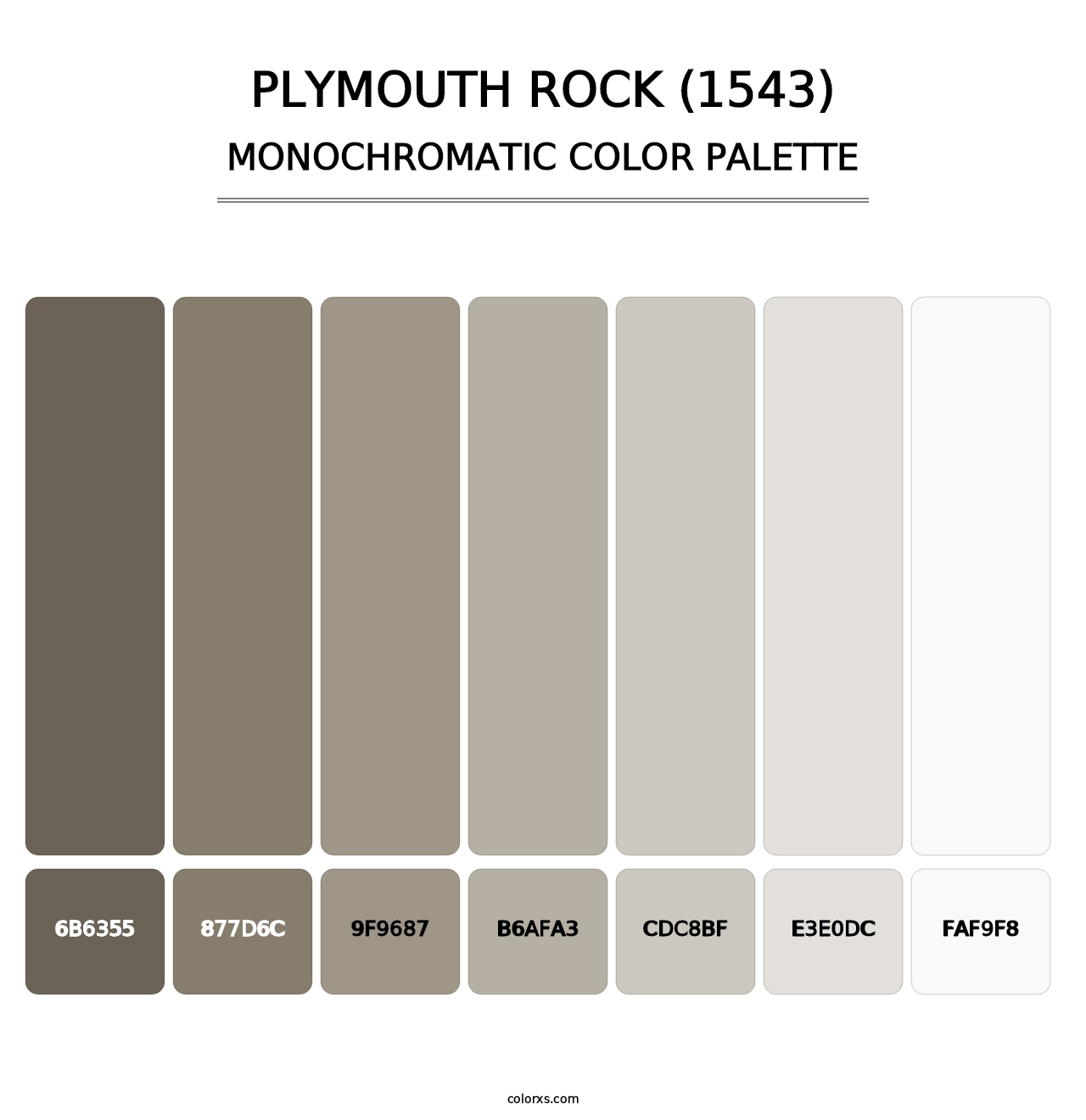 Plymouth Rock (1543) - Monochromatic Color Palette
