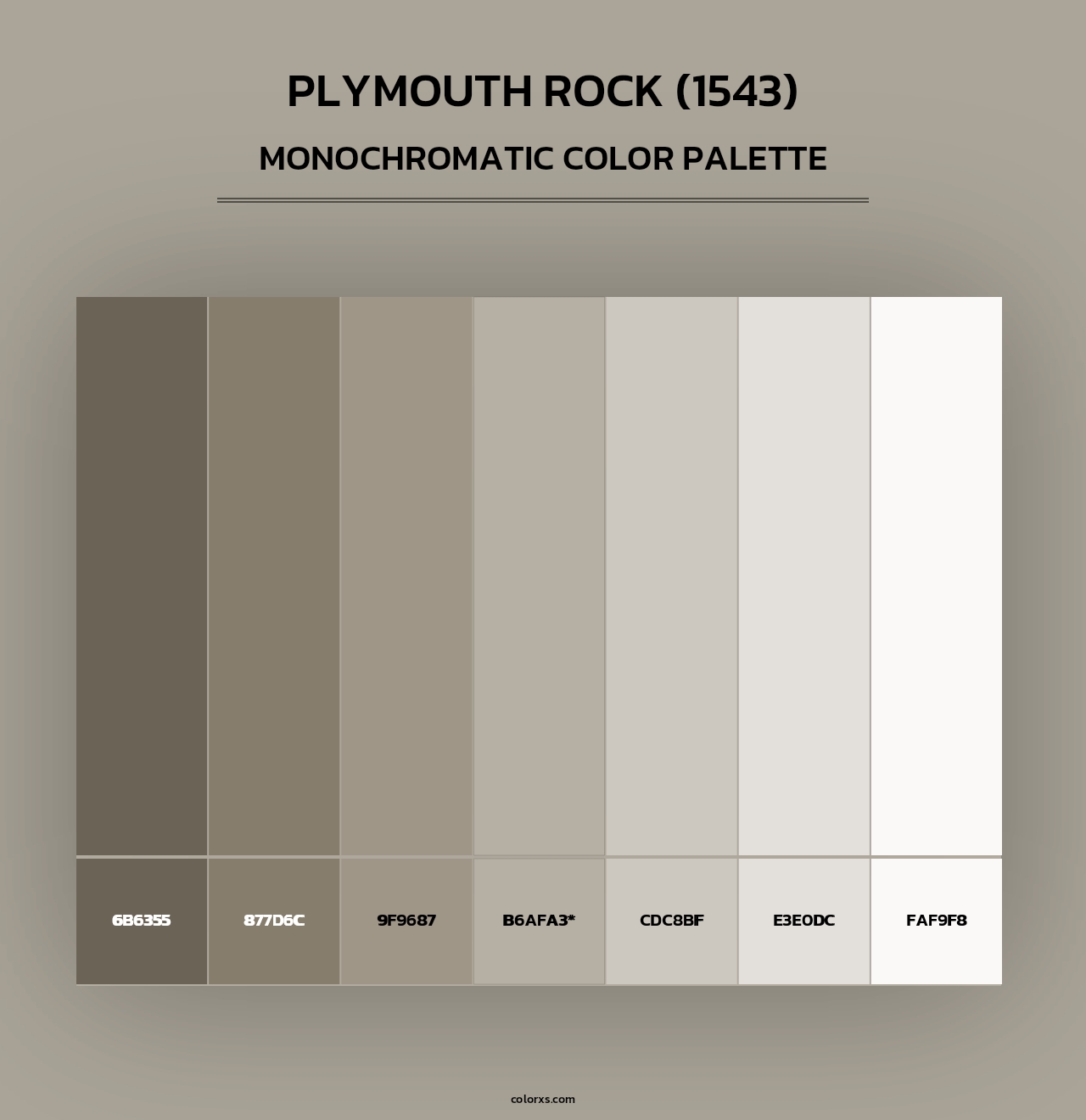 Plymouth Rock (1543) - Monochromatic Color Palette