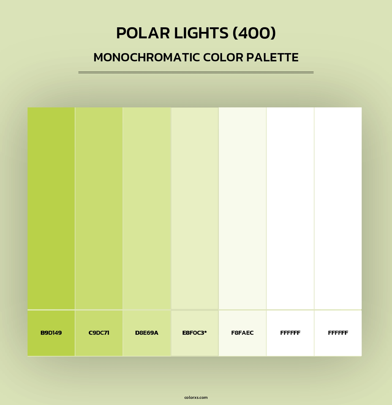 Polar Lights (400) - Monochromatic Color Palette