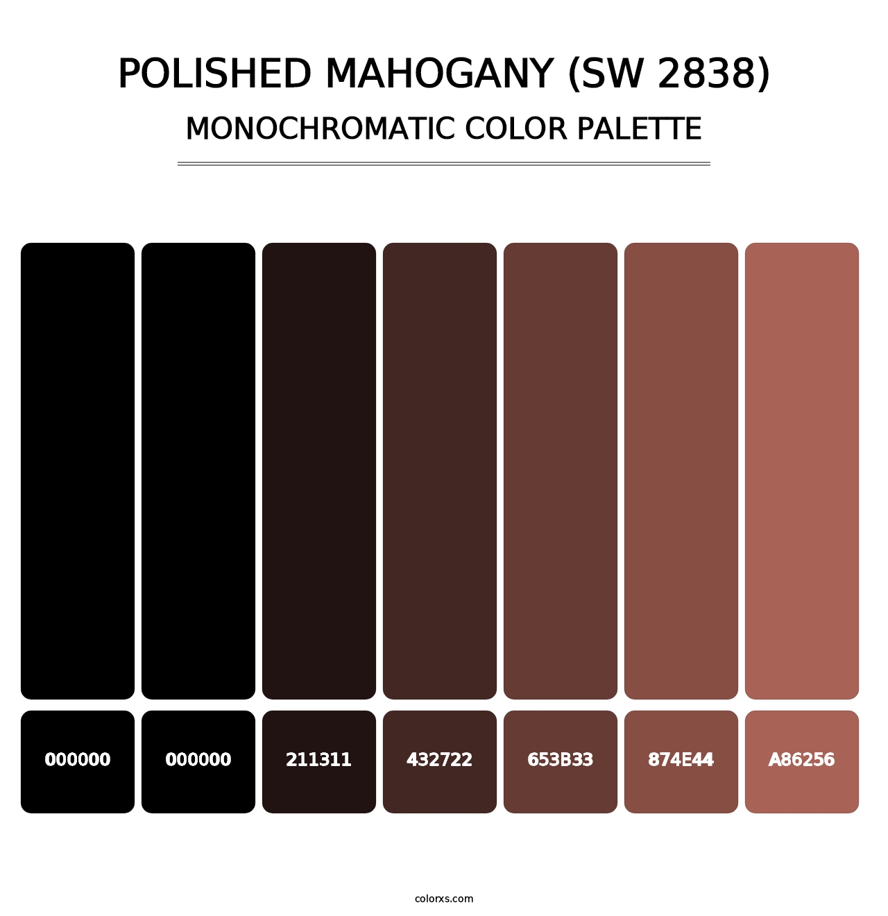 Polished Mahogany (SW 2838) - Monochromatic Color Palette