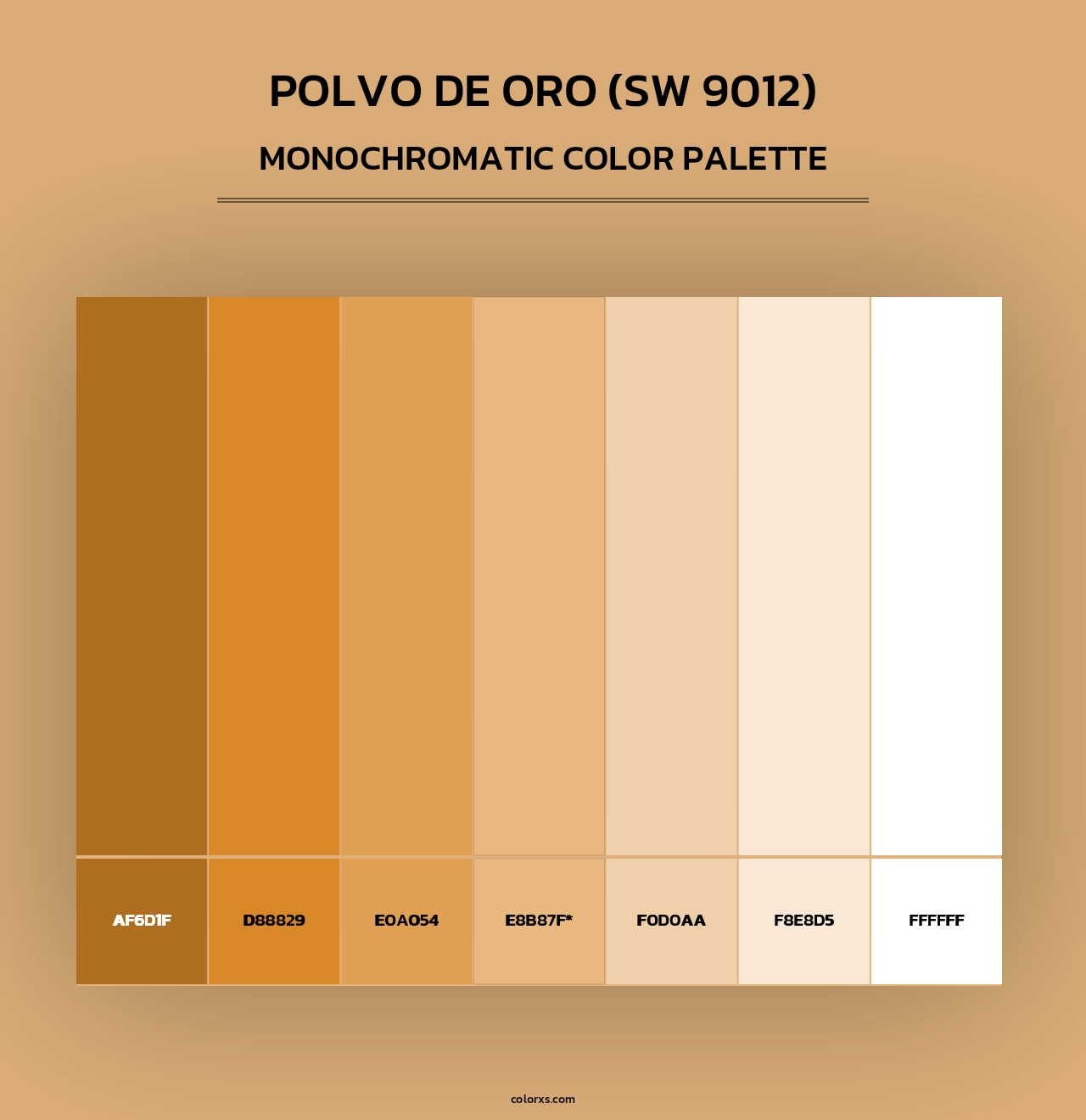 Polvo de Oro (SW 9012) - Monochromatic Color Palette