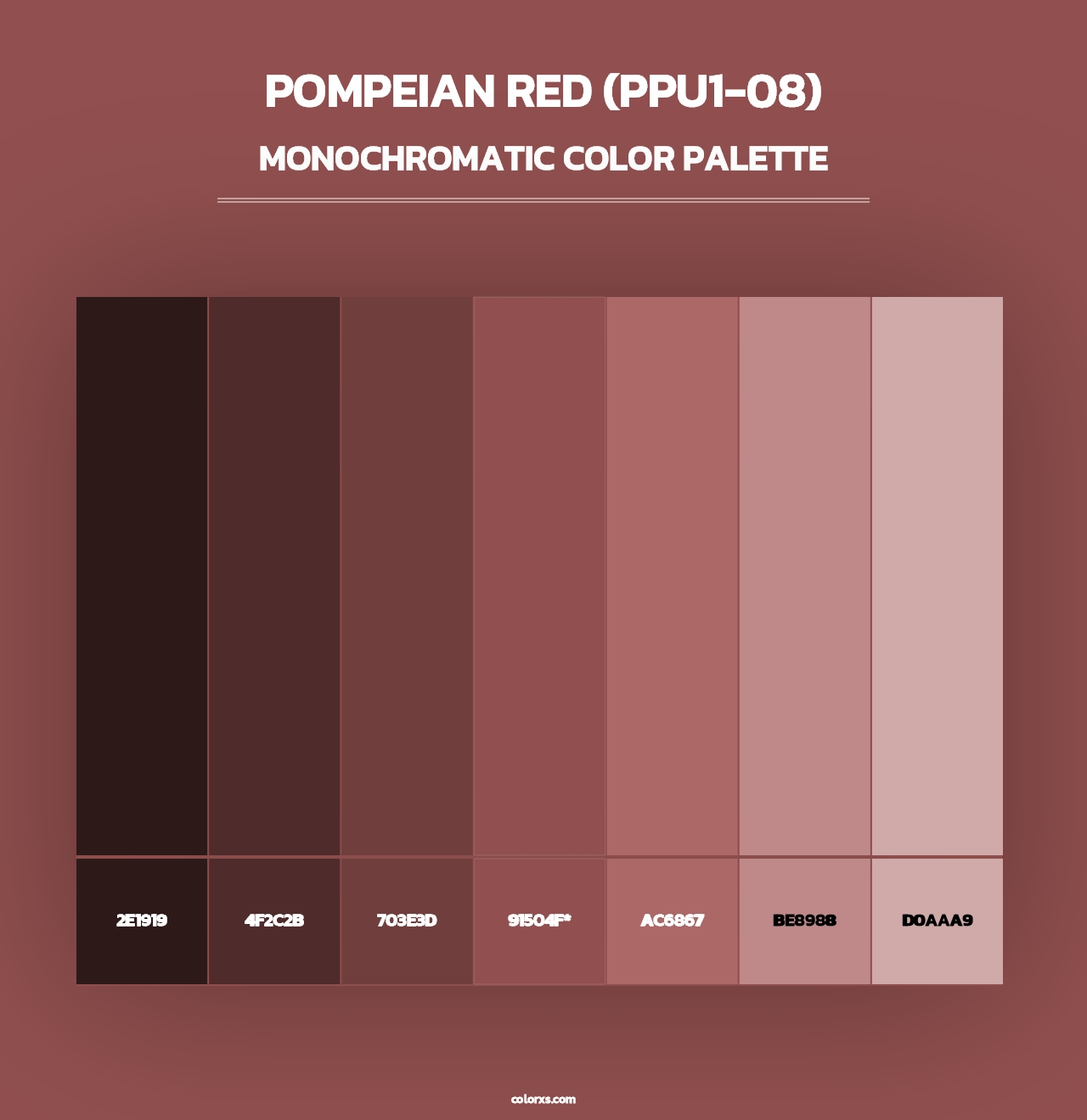 Pompeian Red (PPU1-08) - Monochromatic Color Palette