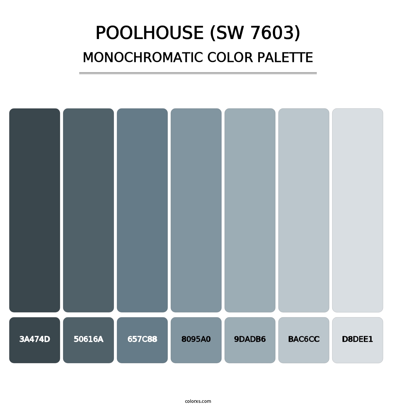Poolhouse (SW 7603) - Monochromatic Color Palette