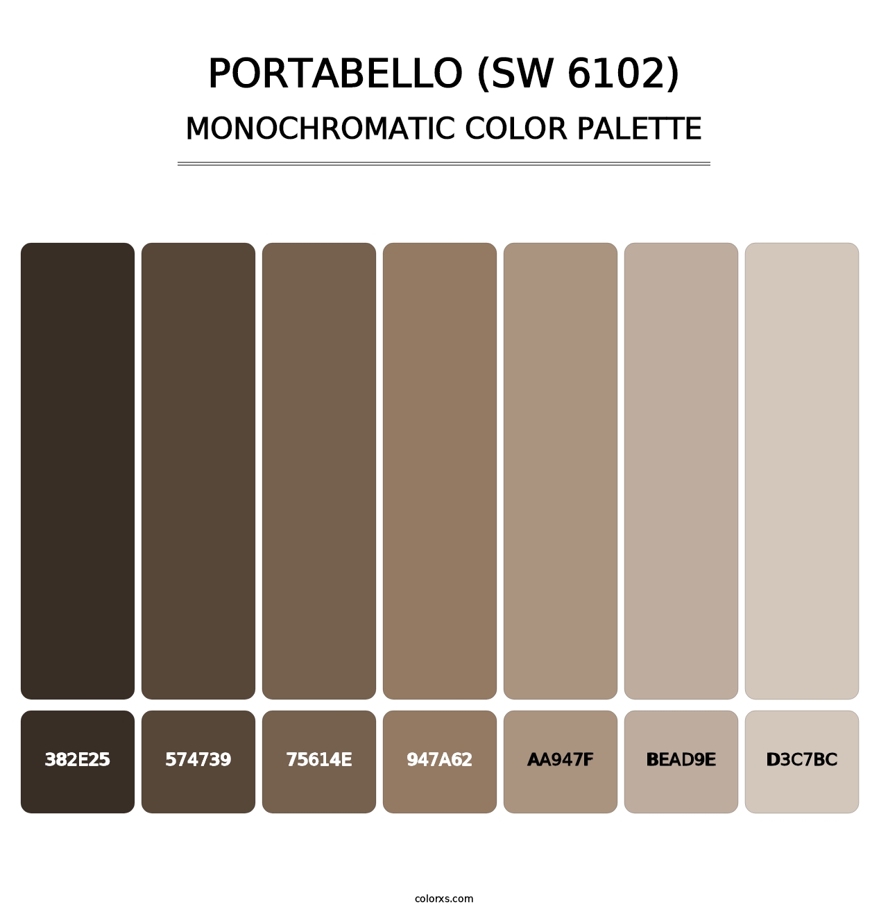 Portabello (SW 6102) - Monochromatic Color Palette