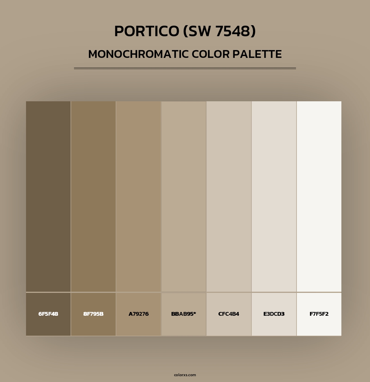 Sherwin Williams Portico (SW 7548) Paint coordinating colors and