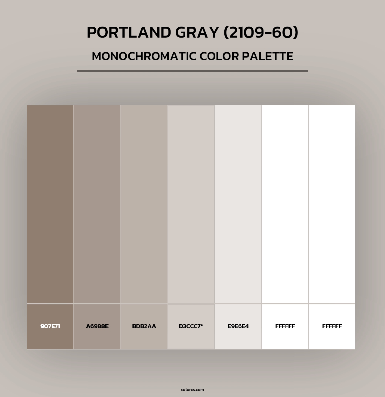 Portland Gray (2109-60) - Monochromatic Color Palette