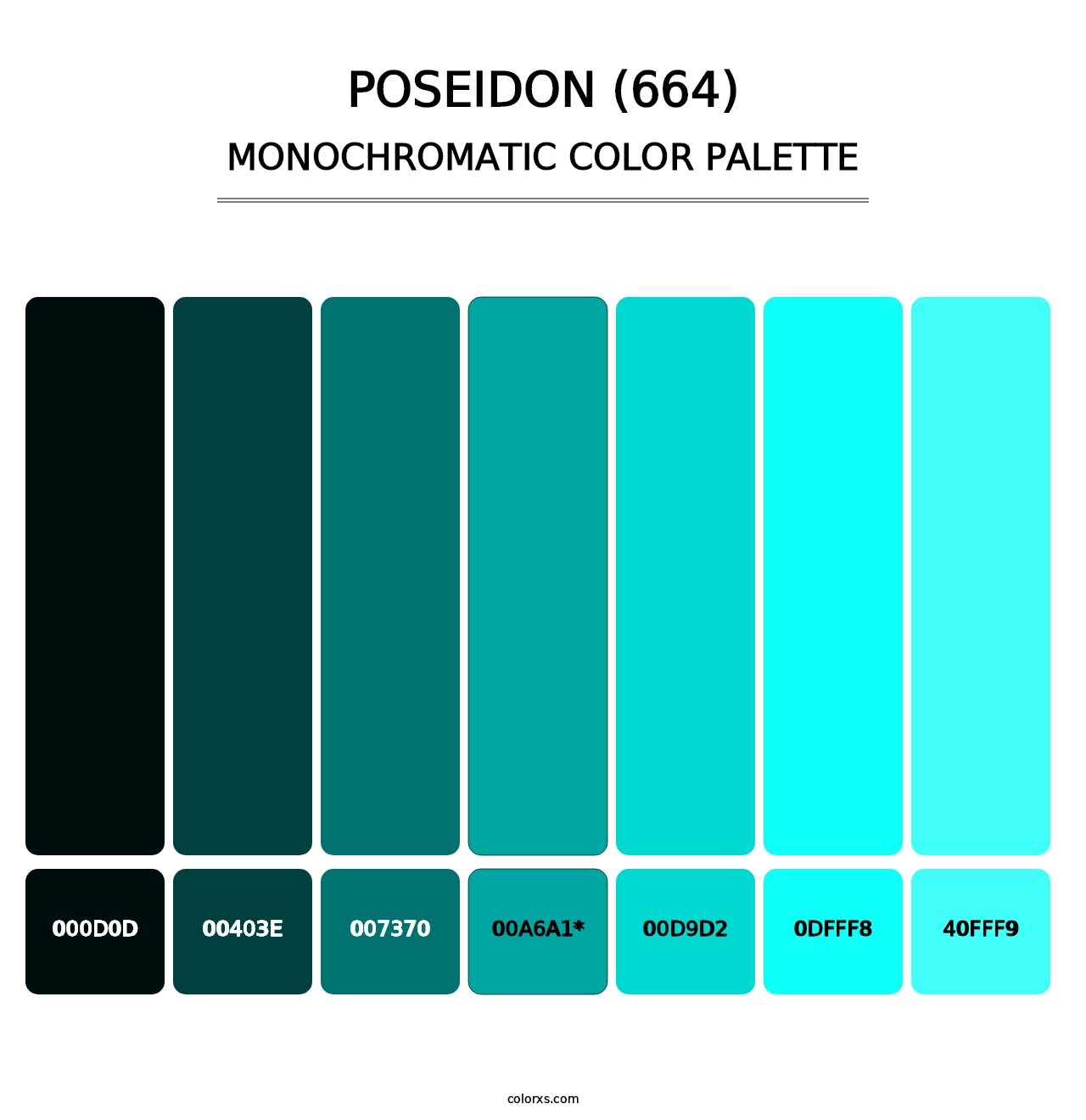 Poseidon (664) - Monochromatic Color Palette