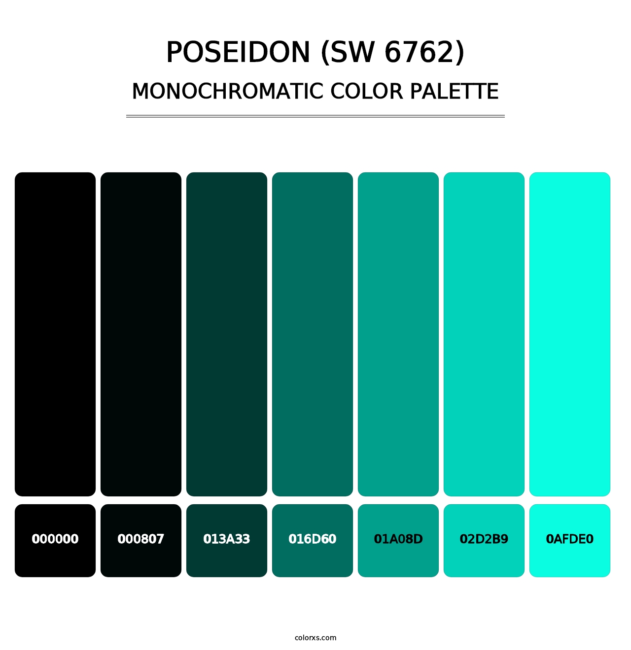 Poseidon (SW 6762) - Monochromatic Color Palette