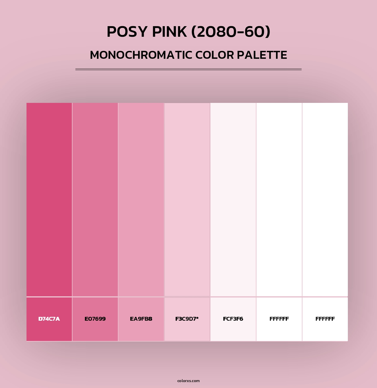 Posy Pink (2080-60) - Monochromatic Color Palette